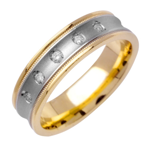 0.10ct 14K or 18K Two-Tone Gold Diamond Ring