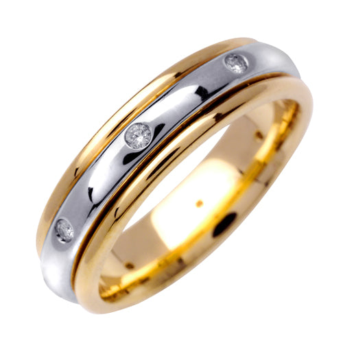 0.16ct 14K or 18K Two-Tone Gold Diamond Ring
