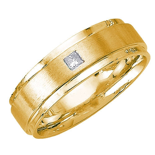 0.07ct 14K or 18K Yellow Gold Diamond Ring