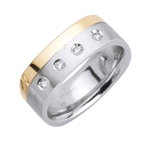 0.20ct 14K or 18K Two-Tone Gold Diamond Ring