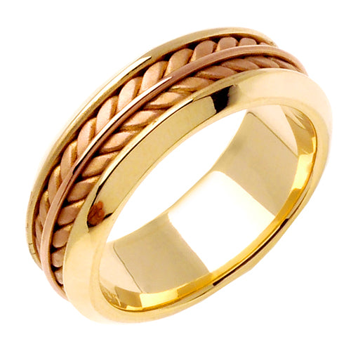 14K Yellow Gold Hand Braided Ring Band