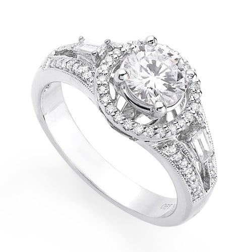 Diamond Halo Engagement Ring Band