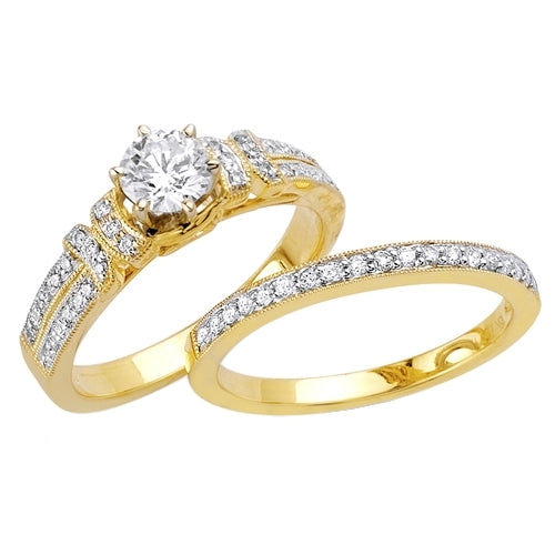 0.95ct 14K or 18K Yellow Gold Diamond Ring