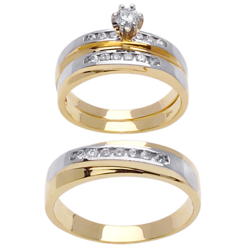 0.79ct 14K or 18K Two-Tone Gold Diamond Rings
