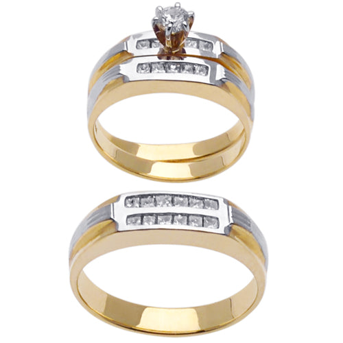 1.15ct 14K or 18K Two-Tone Gold Diamond Rings