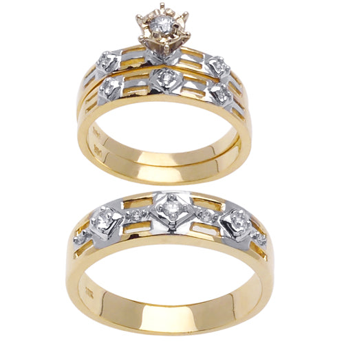 0.49ct 14K or 18K Two-Tone Gold Diamond Rings