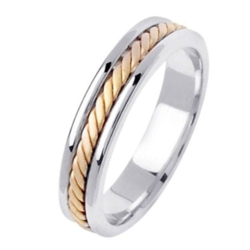 14K or 18K Two-Tone Gold Hand Braided Cord Ring
