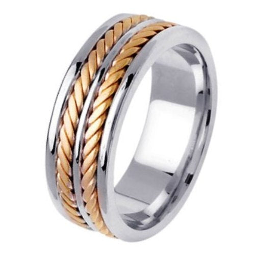 14K or 18K Two-Tone Gold Hand Braided Ring
