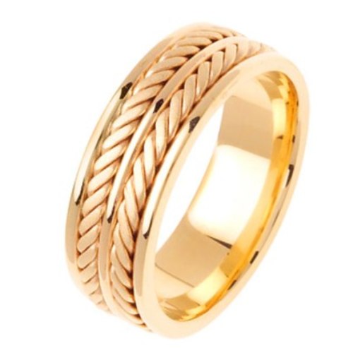 14K or 18K Yellow Gold Hand Braided Ring