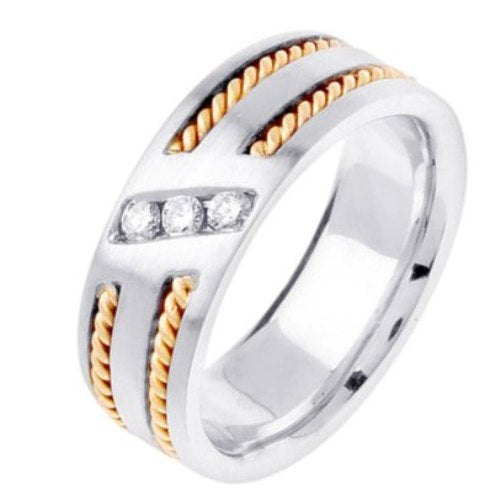 0.15ct 14K or 18K Two-Tone Gold Diamond Ring