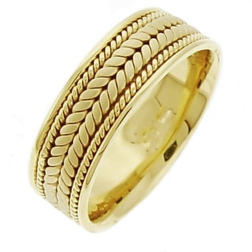18K Yellow or White Hand Braided Cord Ring