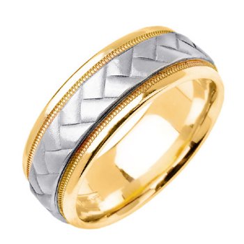 14K or 18K Two-Tone Gold Braided Celtic Ring