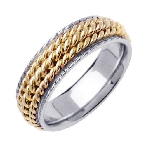14K or 18K Two-Tone Gold Hand Braided Ring