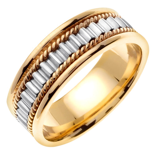 18K Yellow/White or Rose Gold Hand Braided Cord Ring Band