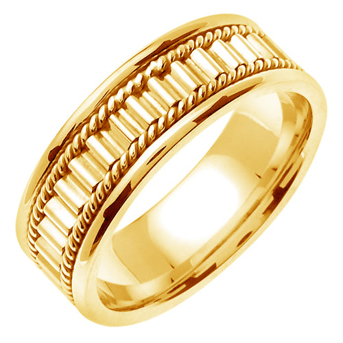 14k White or Yellow Gold Hand Braided Cord Ring Band