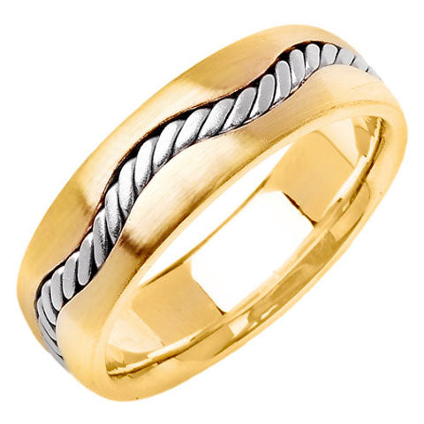 14K or 18K Two-Tone Gold Braided Cord Ring