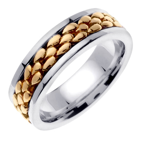14K Silver/Yellow or Titanium/Yellow Celtic Design Ring