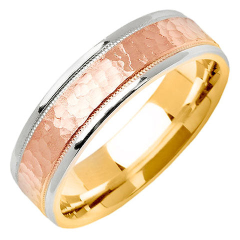 14K or 18K Tri-Color Gold Traditional Ring