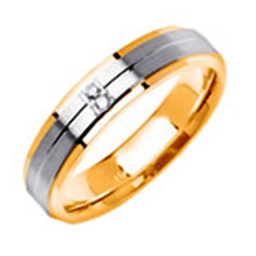 0.04ct 14K or 18K Two-Tone Gold Diamond Ring