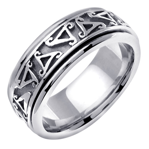 Silver and 14K White or Yellow Gold Celtic Ring