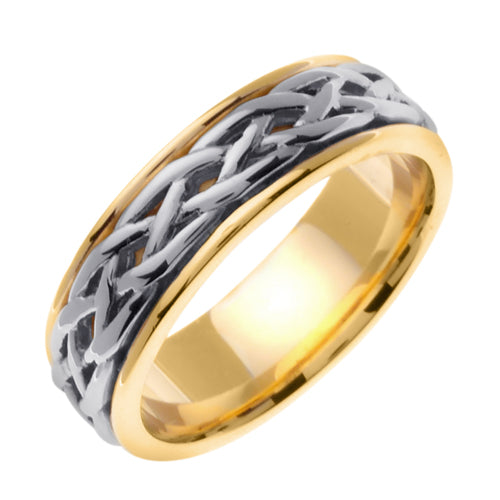 14K White and Yellow Gold Celtic Infinity Knot Ring