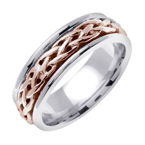 Titanium and 14K Yellow or Rose Gold Celtic Infinity Knot Ring