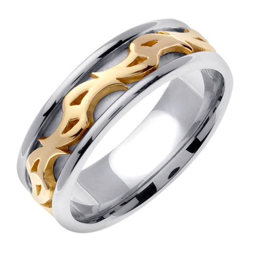 14K or 18K White and Yellow Gold Celtic Ring