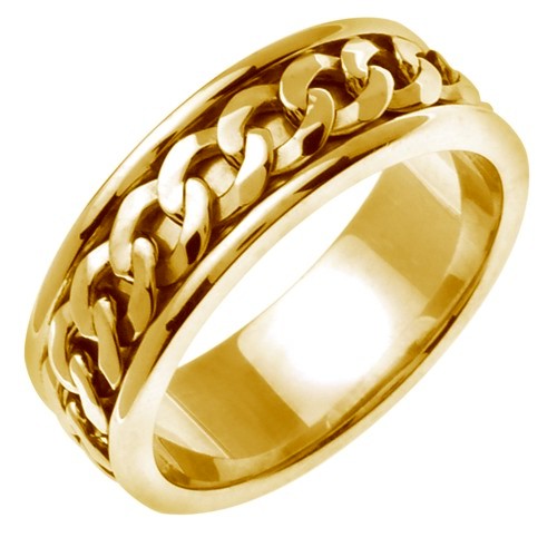 14K or 18K Yellow Gold Link Center Ring
