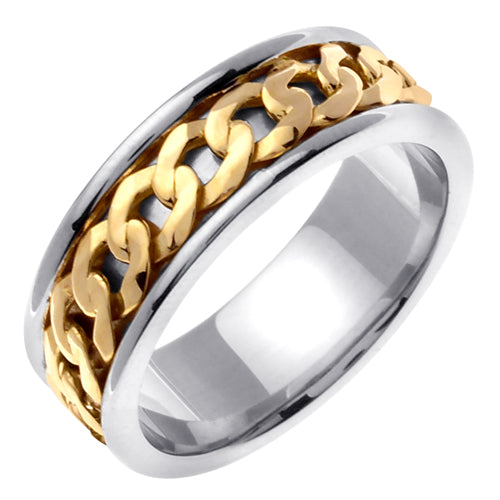 14K or 18K White and Yellow Gold Link Center Ring