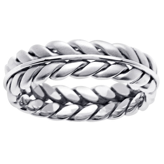 Sterling Silver Hand Braided Ring Band