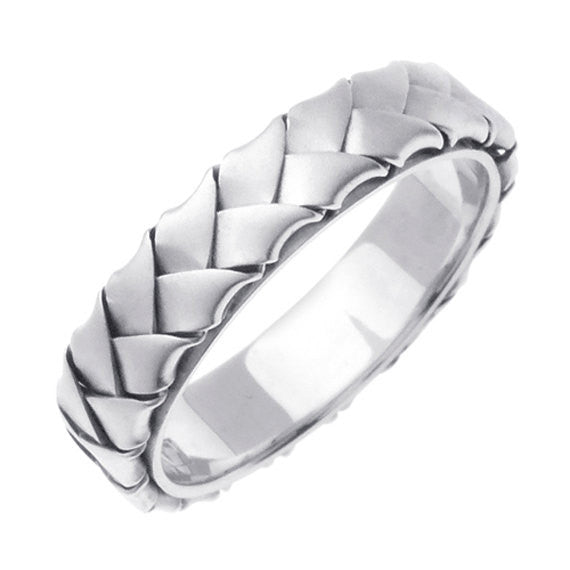 Sterling Silver Hand Braided Ring Band