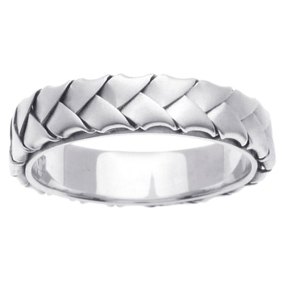 Sterling Silver Hand Braided Ring Band