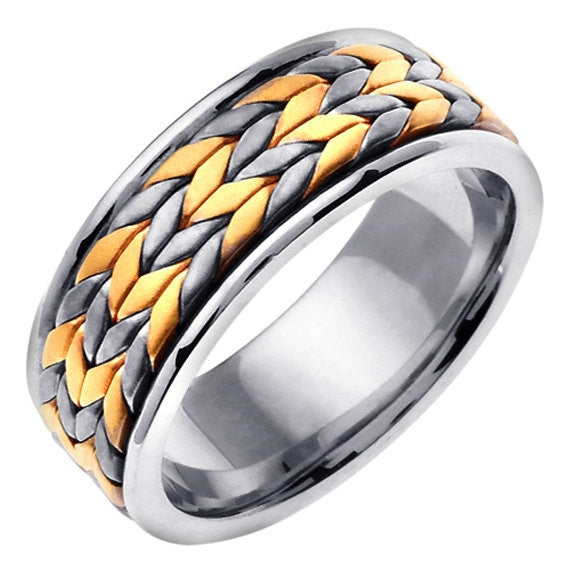 Hand Braided Gold Ring Band