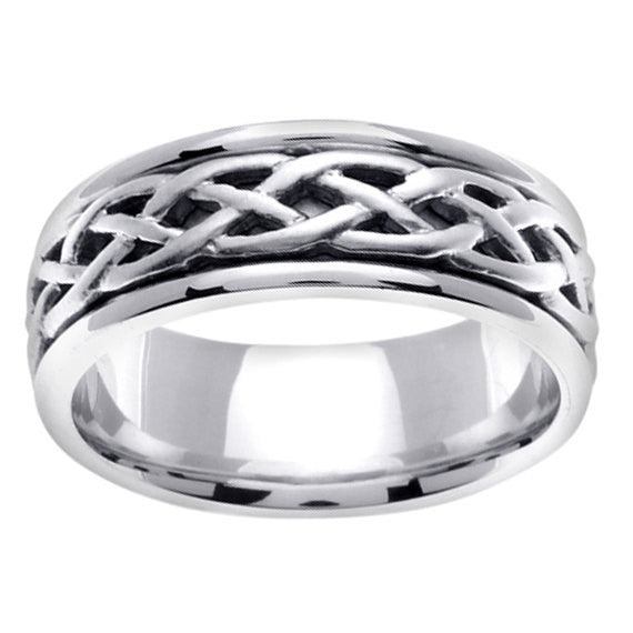 Titanium & Gold Celtic Infinity Knot Design Ring Band