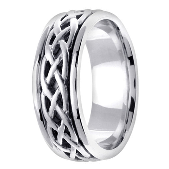 Titanium & Gold Celtic Infinity Knot Design Ring Band