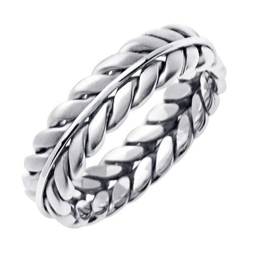 White gold braided on sale ring