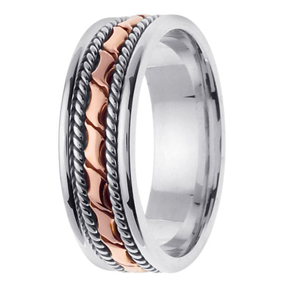Titanium and Gold Hand Braided Ring Band