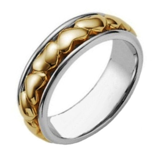 Silver and 14K Yellow or Rose Gold Eternal Heart Ring