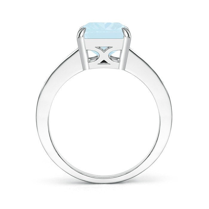 Emerald Cut Aquamarine Engagement Ring