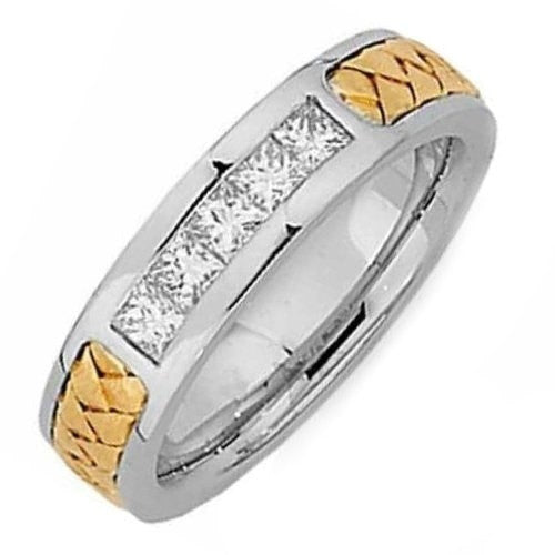 056. ct Five Princess Cut Diamond in Hand Braided Ring Band