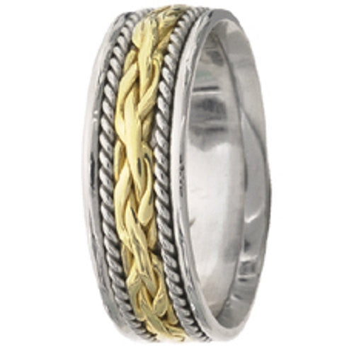 Five Strand Hand Braided Cord Design Ring Band