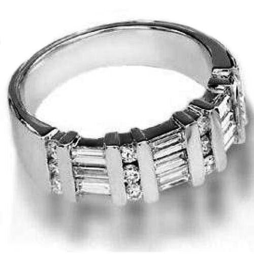Baguette Round Diamond Ring Band