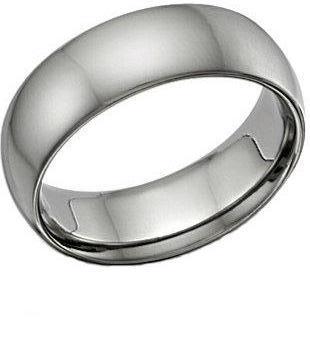 Plain Dome 6mm 14k White Gold Wedding Band Ring